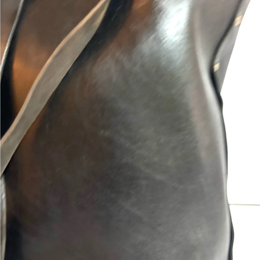 Vintage unisex Black Leather Backpack